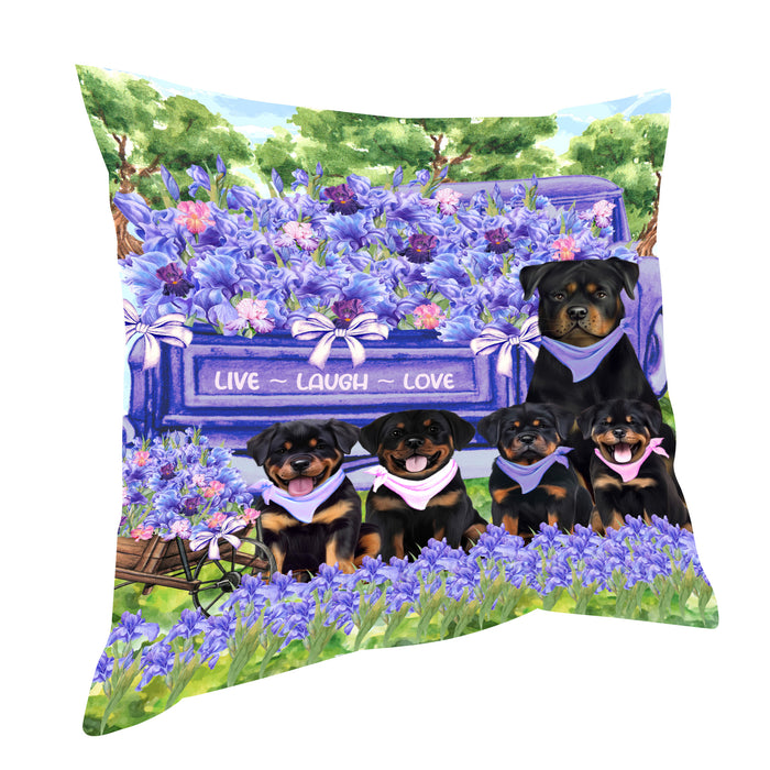 Rottweiler Throw Pillow: Explore a Variety of Designs, Custom, Cushion Pillows for Sofa Couch Bed, Personalized, Dog Lover's Gifts