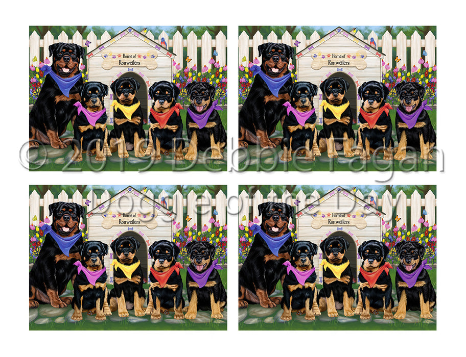 Spring Dog House Rottweiler Dogs Placemat
