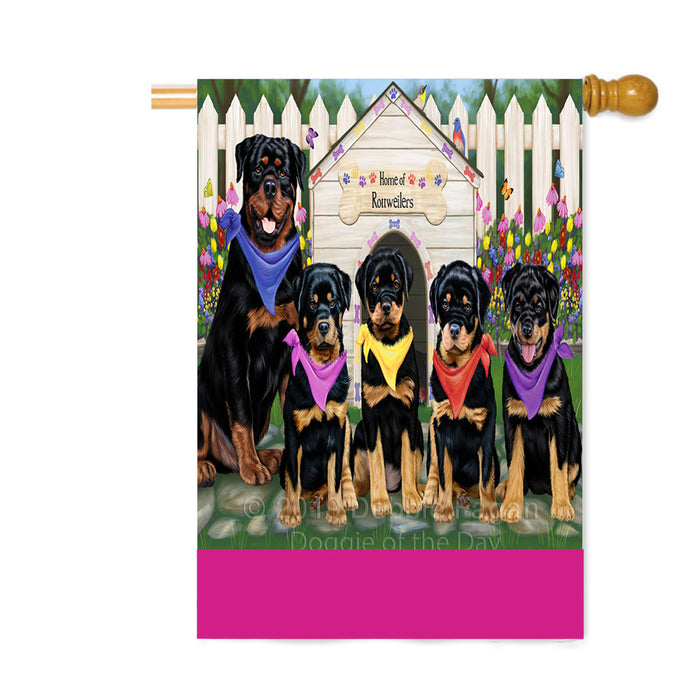Personalized Spring Dog House Rottweiler Dogs Custom House Flag FLG-DOTD-A63023