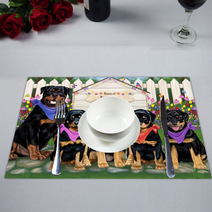 Spring Dog House Rottweiler Dogs Placemat