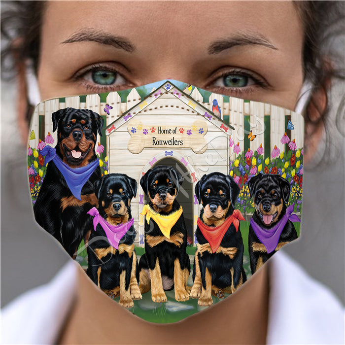 Spring Dog House Rottweiler Dogs Face Mask FM48825