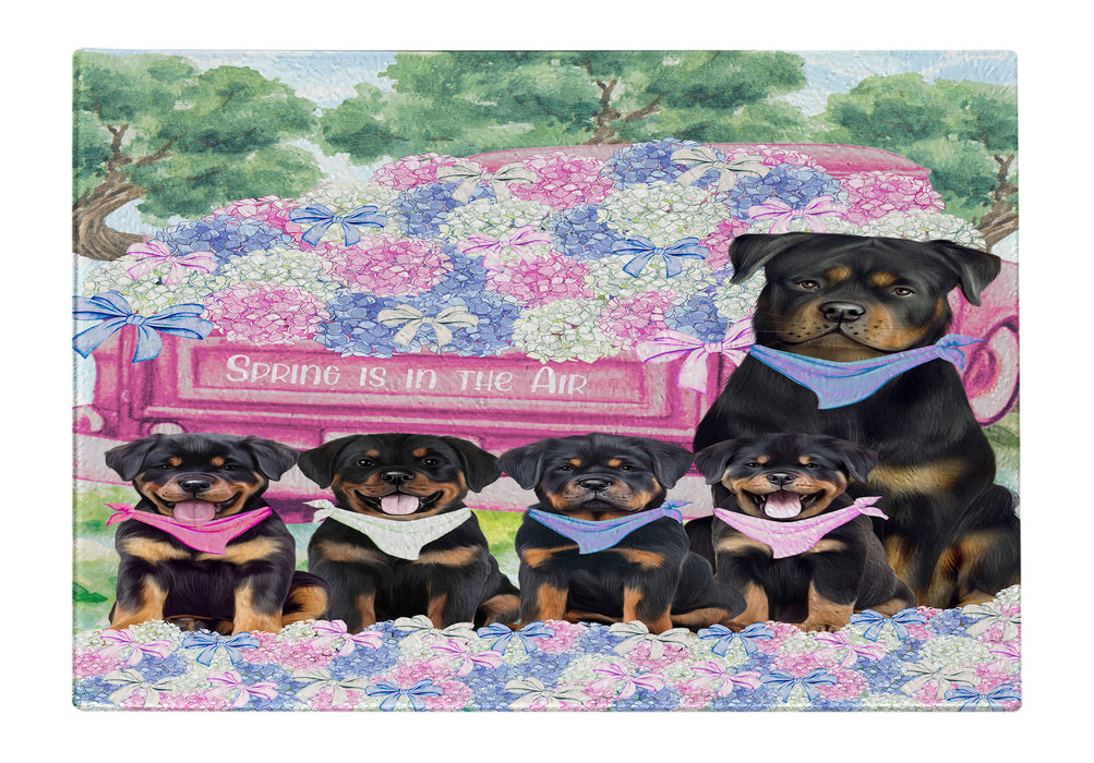 Rottweiler Tempered Glass Cutting Board: Explore a Variety of Custom Designs, Personalized, Scratch and Stain Resistant Boards for Kitchen, Gift for Dog and Pet Lovers