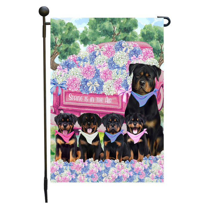 Rottweiler Dogs Garden Flag: Explore a Variety of Personalized Designs, Double-Sided, Weather Resistant, Custom, Outdoor Garden Yard Decor for Dog and Pet Lovers