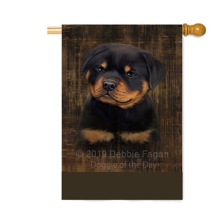 Personalized Rustic Rottweiler Dog Custom House Flag FLG64684