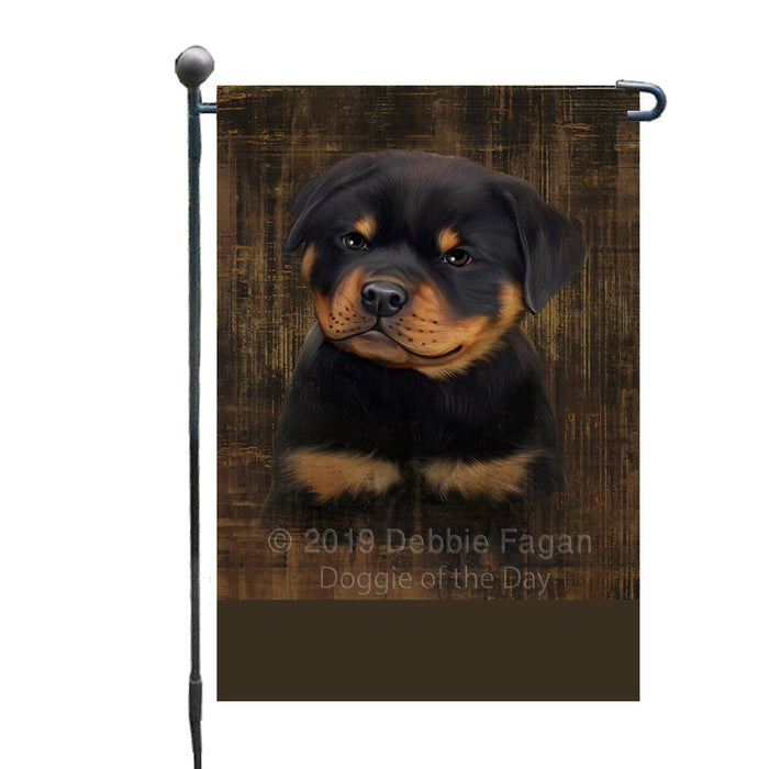 Personalized Rustic Rottweiler Dog Custom Garden Flag GFLG63607