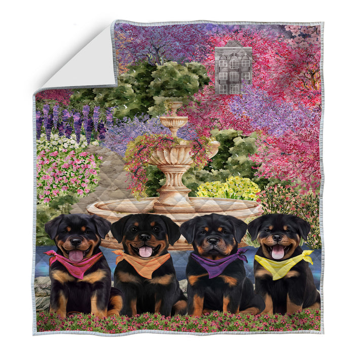 Rottweiler Bedding Quilt, Bedspread Coverlet Quilted, Explore a Variety of Designs, Custom, Personalized, Pet Gift for Dog Lovers