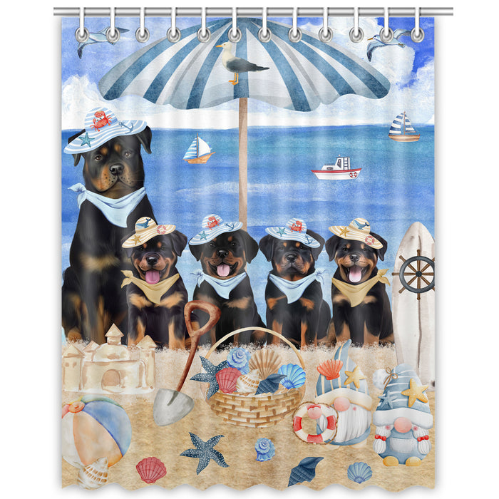 Rottweiler Shower Curtain: Explore a Variety of Designs, Custom, Personalized, Waterproof Bathtub Curtains for Bathroom with Hooks, Gift for Dog and Pet Lovers