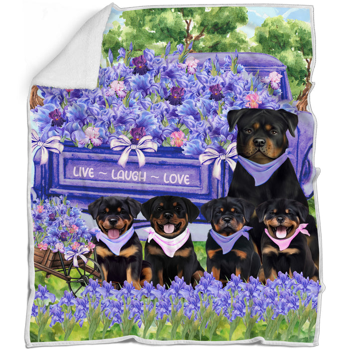 Rottweiler Bed Blanket, Explore a Variety of Designs, Custom, Soft and Cozy, Personalized, Throw Woven, Fleece and Sherpa, Gift for Pet and Dog Lovers