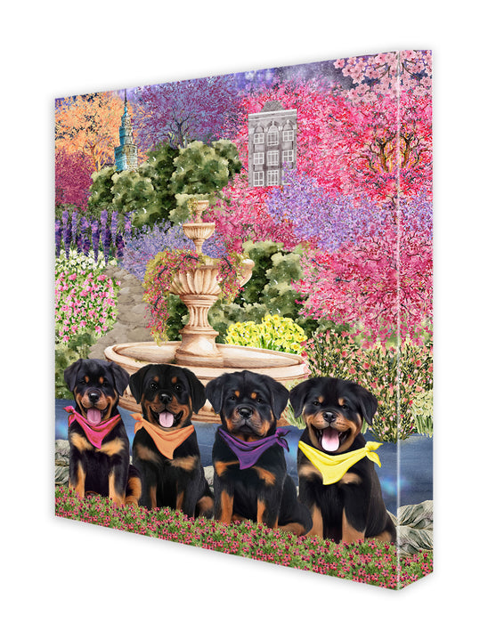 Rottweiler Canvas: Explore a Variety of Designs, Custom, Digital Art Wall Painting, Personalized, Ready to Hang Halloween Room Decor, Pet Gift for Dog Lovers