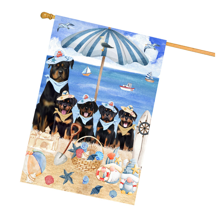 Rottweiler Dogs House Flag, Double-Sided Home Outside Yard Decor, Explore a Variety of Designs, Custom, Weather Resistant, Personalized, Gift for Dog and Pet Lovers