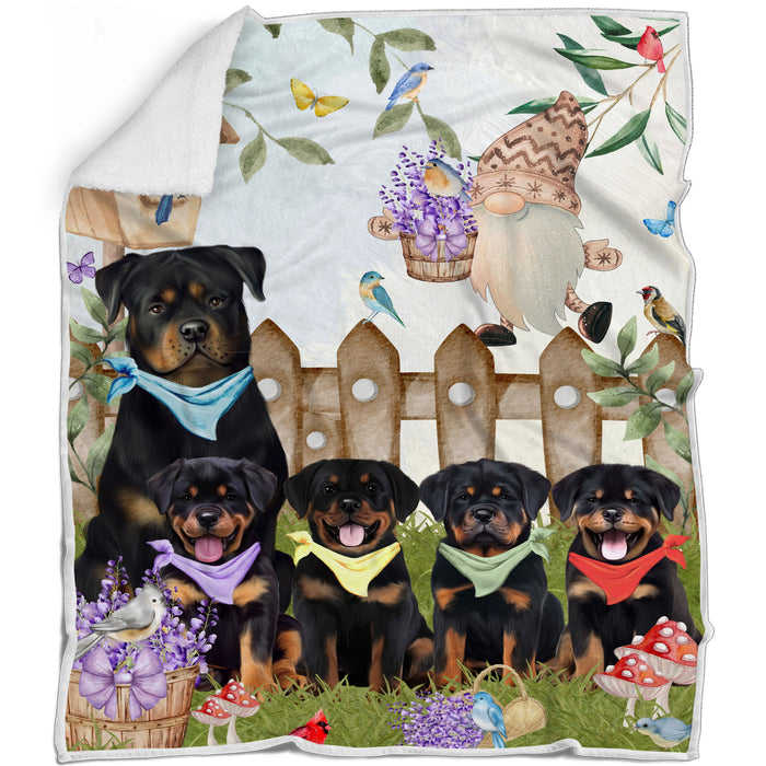 Rottweiler Bed Blanket, Explore a Variety of Designs, Personalized, Throw Sherpa, Fleece and Woven, Custom, Soft and Cozy, Dog Gift for Pet Lovers