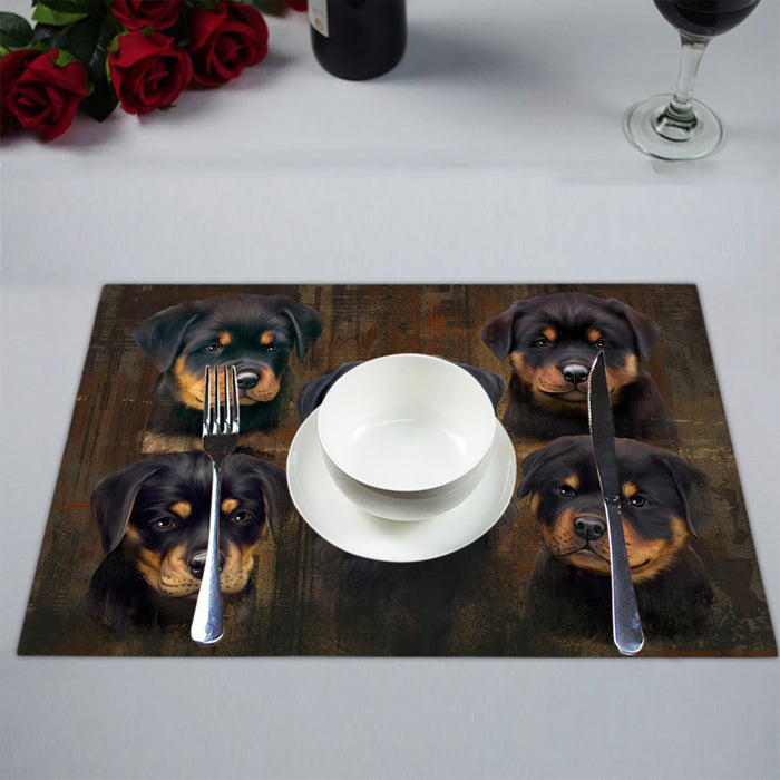 Rustic Rottweiler Dogs Placemat