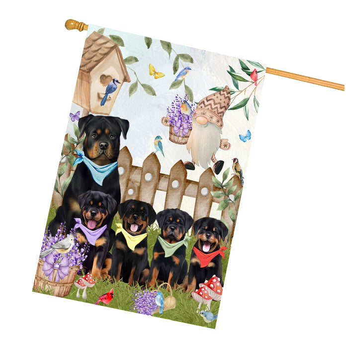 Rottweiler Dogs House Flag: Explore a Variety of Designs, Custom, Personalized, Weather Resistant, Double-Sided, Home Outside Yard Decor for Dog and Pet Lovers