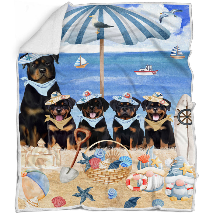 Rottweiler Bed Blanket, Explore a Variety of Designs, Personalized, Throw Sherpa, Fleece and Woven, Custom, Soft and Cozy, Dog Gift for Pet Lovers