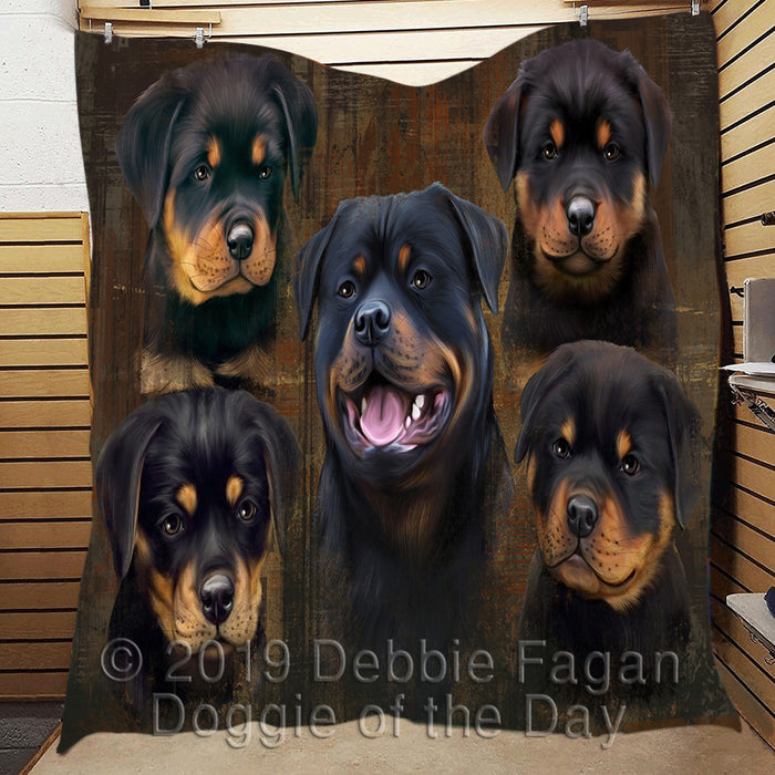 Rustic Rottweiler Dogs Quilt