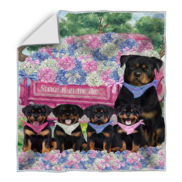 Rottweiler Quilt: Explore a Variety of Designs, Halloween Bedding Coverlet Quilted, Personalized, Custom, Dog Gift for Pet Lovers