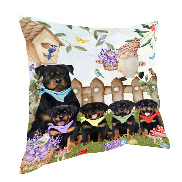 Rottweiler Throw Pillow, Explore a Variety of Custom Designs, Personalized, Cushion for Sofa Couch Bed Pillows, Pet Gift for Dog Lovers