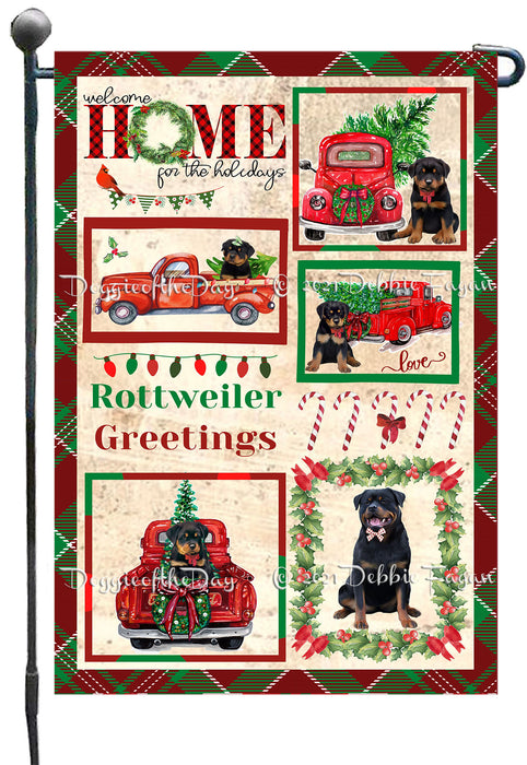 Welcome Home for Christmas Holidays Rottweiler Dogs Garden Flag GFLG67037