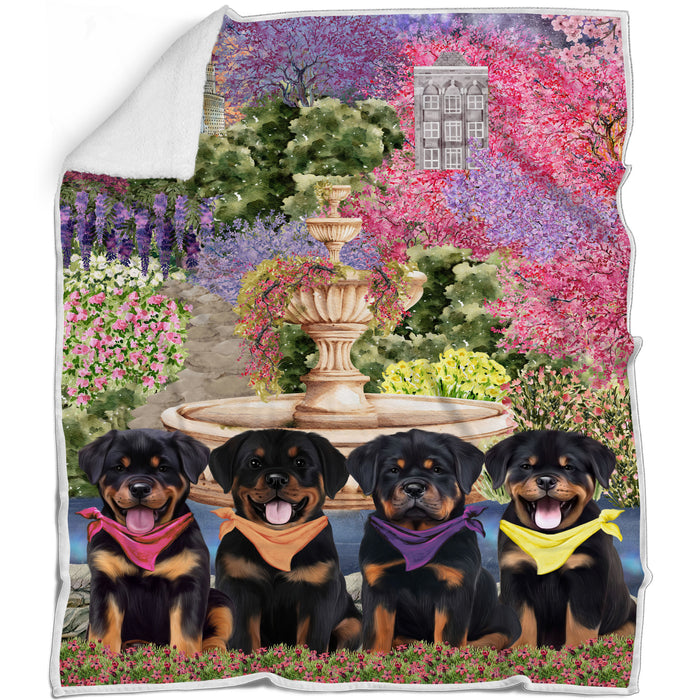 Rottweiler Blanket: Explore a Variety of Custom Designs, Bed Cozy Woven, Fleece and Sherpa, Personalized Dog Gift for Pet Lovers
