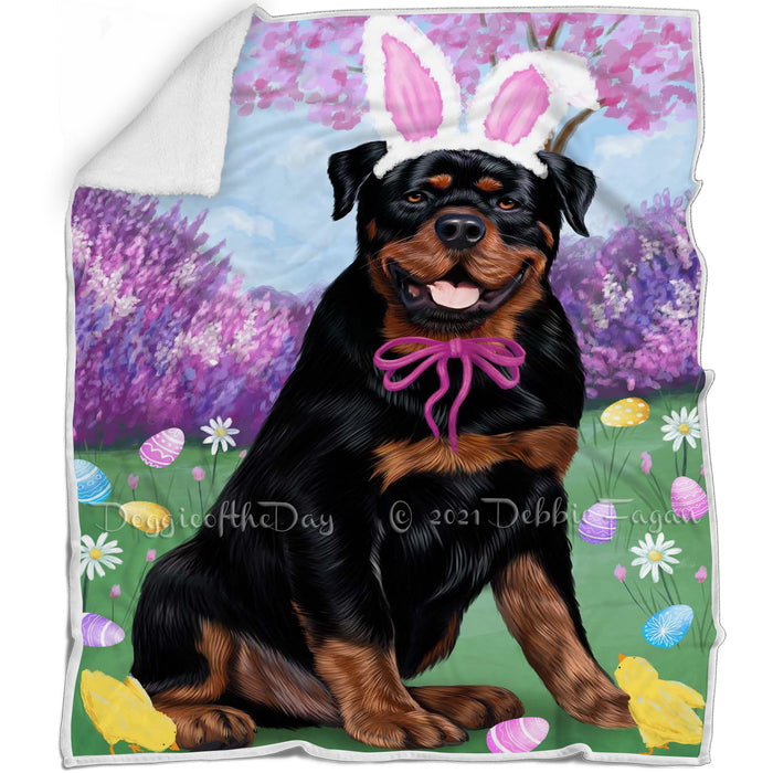 Rottweiler Dog Easter Holiday Blanket BLNKT59934