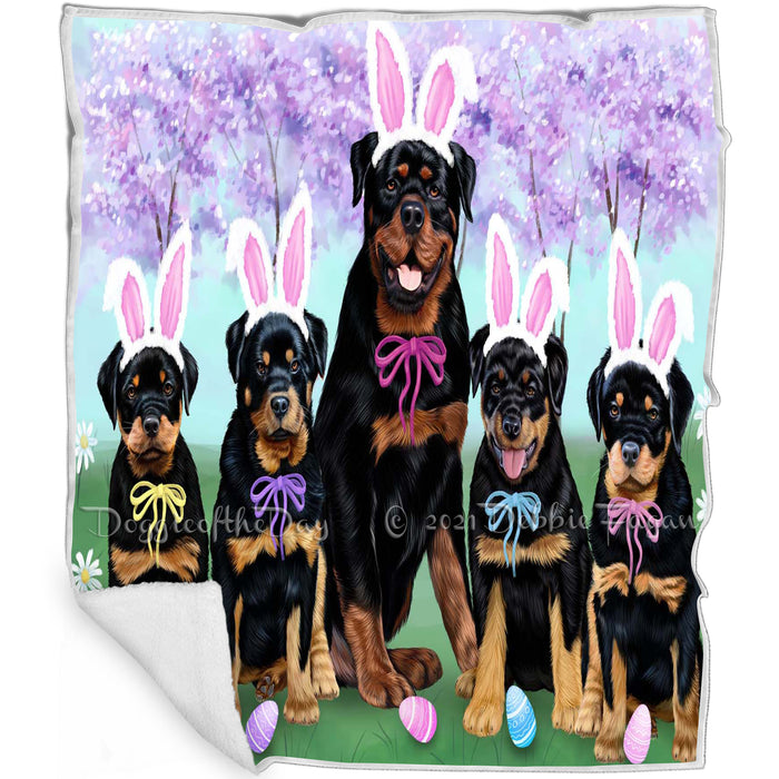 Rottweilers Dog Easter Holiday Blanket BLNKT59943