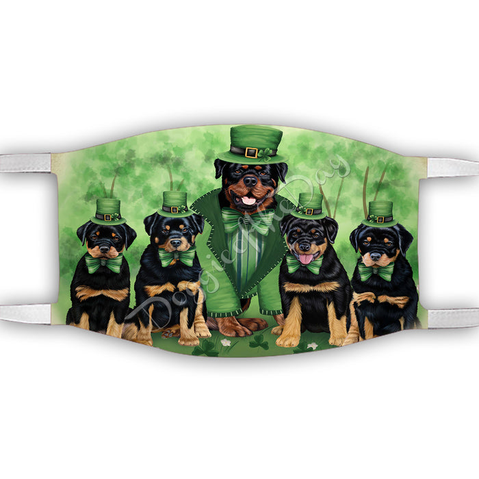St. Patricks Day Irish Rottweiler Dogs Face Mask FM50179