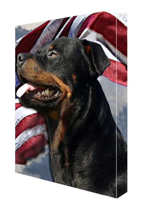 Rotweiller Dog Canvas 18 x 24 Patriotic