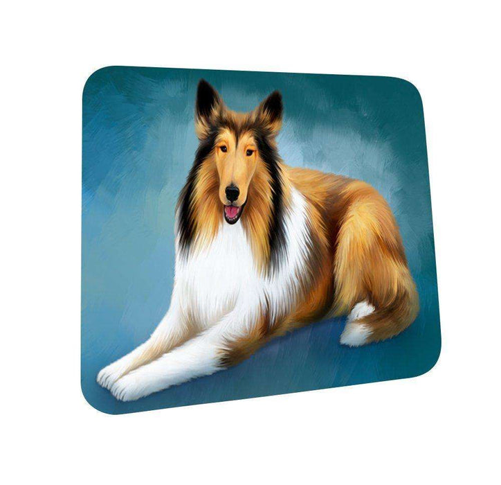 Rough Collie Dog Coasters Set of 4