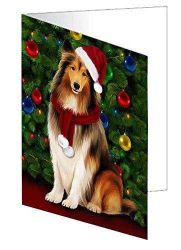 Rough Collie Dog Handmade Artwork Assorted Pets Greeting Cards and Note Cards with Envelopes for All Occasions and Holiday Seasons D052