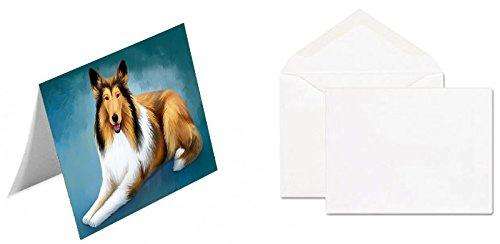 Rough Collie Dog Handmade Artwork Assorted Pets Greeting Cards and Note Cards with Envelopes for All Occasions and Holiday Seasons GCD48267