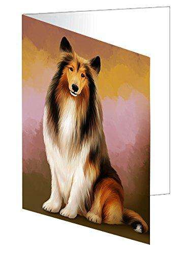 Rough Collie Dog Handmade Artwork Assorted Pets Greeting Cards and Note Cards with Envelopes for All Occasions and Holiday Seasons GCD48270