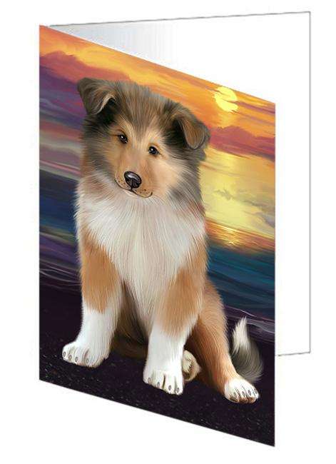 Rough Collie Dog Handmade Artwork Assorted Pets Greeting Cards and Note Cards with Envelopes for All Occasions and Holiday Seasons GCD68285