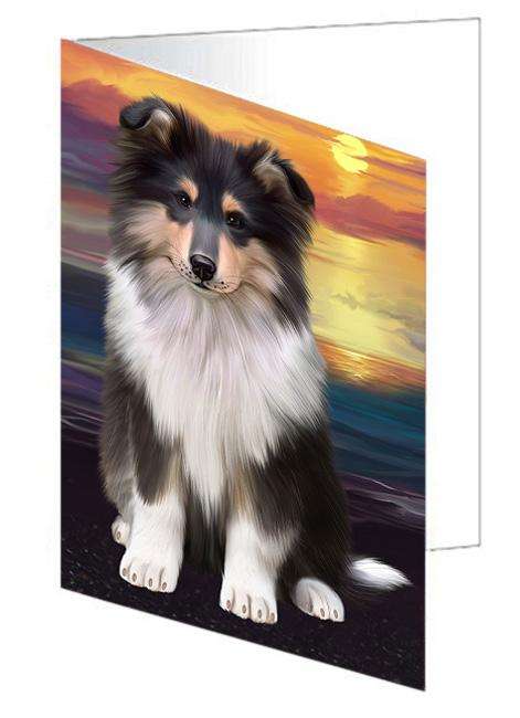 Rough Collie Dog Handmade Artwork Assorted Pets Greeting Cards and Note Cards with Envelopes for All Occasions and Holiday Seasons GCD68291