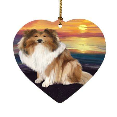 Rough Collie Dog Heart Christmas Ornament HPOR54751