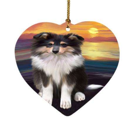 Rough Collie Dog Heart Christmas Ornament HPOR54754