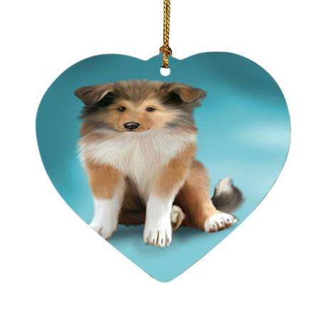 Rough Collie Dog Heart Christmas Ornament HPOR54756