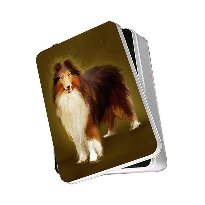 Rough Collie Dog Photo Storage Tin