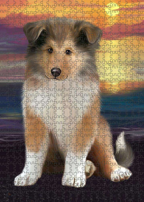 Rough Collie Dog Puzzle with Photo Tin PUZL86164