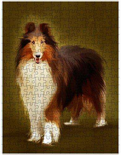 Rough Collie Dog Puzzle with Photo Tin