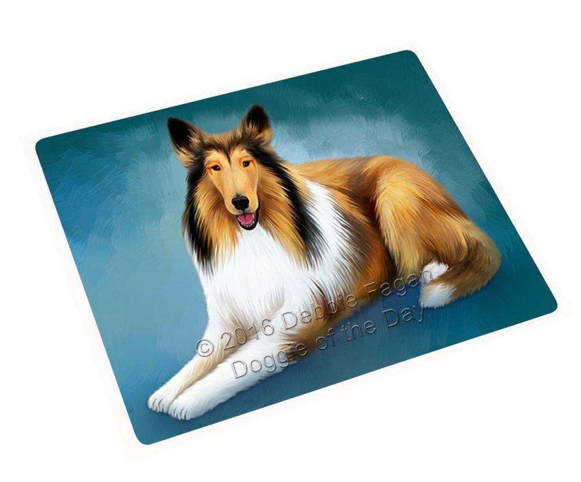 Rough Collie Dog Tempered Cutting Board C48234