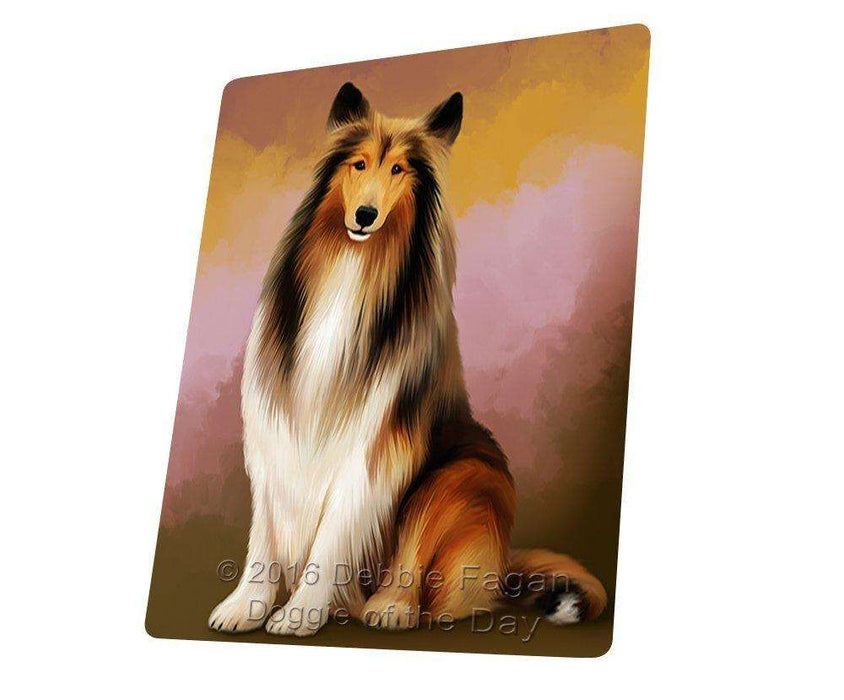 Rough Collie Dog Tempered Cutting Board C48237