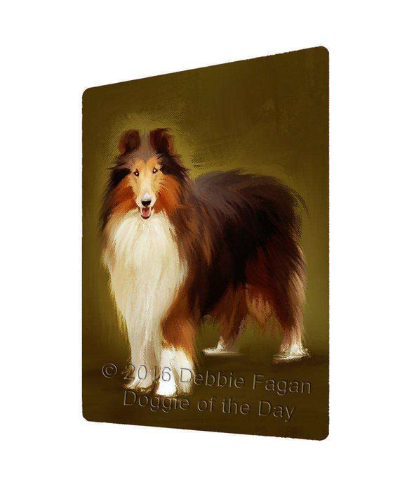 Rough Collie Dog Tempered Cutting Board