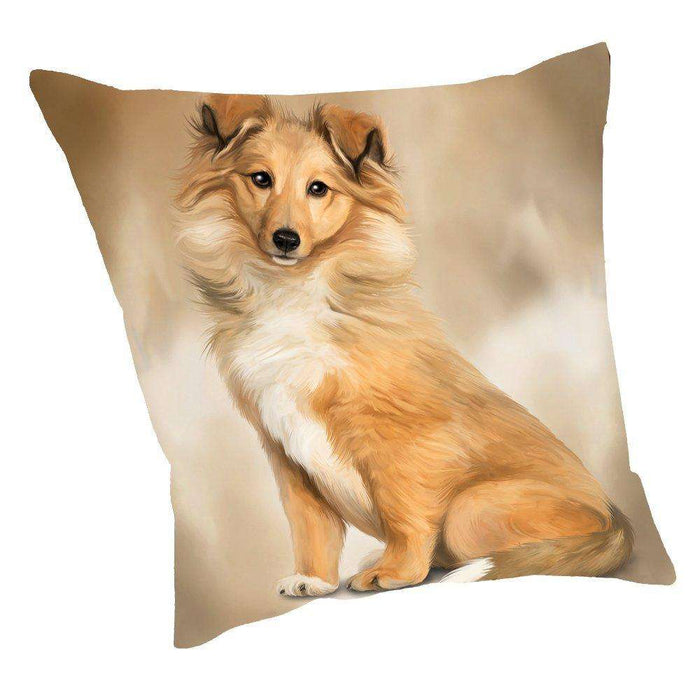 Rough Collie Dog Throw Pillow D047