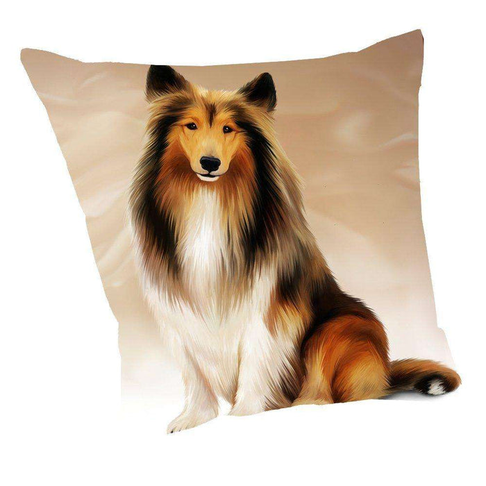 Rough Collie Dog Throw Pillow D048