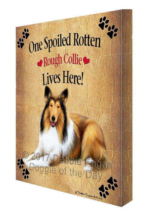 Rough Collie Spoiled Rotten Dog Canvas Wall Art D584