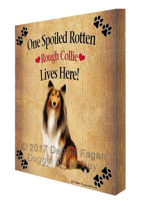 Rough Collie Spoiled Rotten Dog Canvas Wall Art D585
