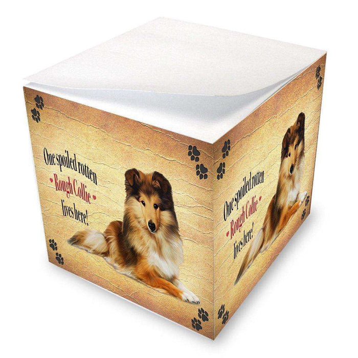 Rough Collie Spoiled Rotten Dog Note Cube