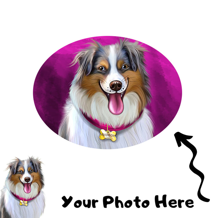 Add Your PERSONALIZED PET Painting Portrait Photo on Single Sided Round Beach Towel