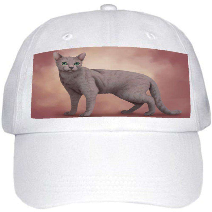 Russian Blue Cat Ball Hat Cap Off White