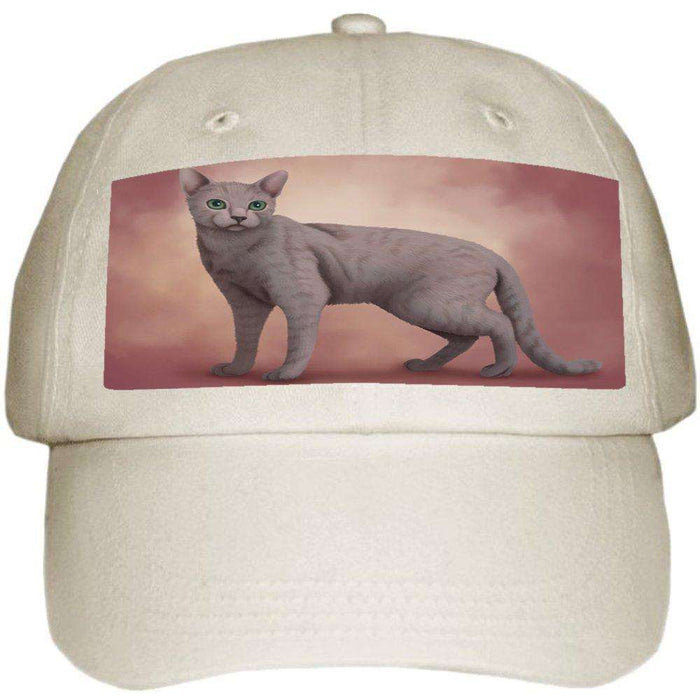 Russian Blue Cat Ball Hat Cap Off White
